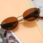 Unisex Round Sunglasses with UV Protected Lens 5888 Brown-Brown
