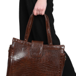 Textured Self Design Structured Tote Bag