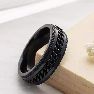 Men Classic Chain Design Band Ring
