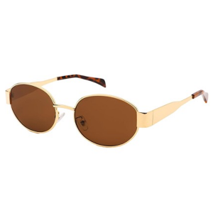 Unisex Round Sunglasses with UV Protected Lens 5888 Brown-Brown