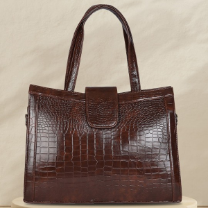 Textured Self Design Structured Tote Bag