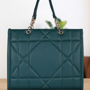 Textured Structured Quilted Tote Bag