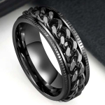 Men Classic Chain Design Band Ring