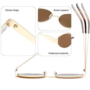 Unisex Round Sunglasses with UV Protected Lens 5888 Brown-Brown