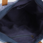 Navy Blue Geometric Printed Structured Shoulder Bag with Mirror Work