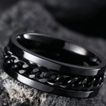 Men Classic Chain Design Band Ring