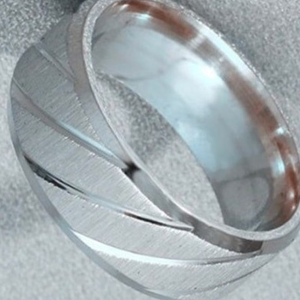 Men Silver Plated Stainless Steel Twill Band Finger Ring