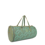 Green Printed Vegan Leather Duffel Bag